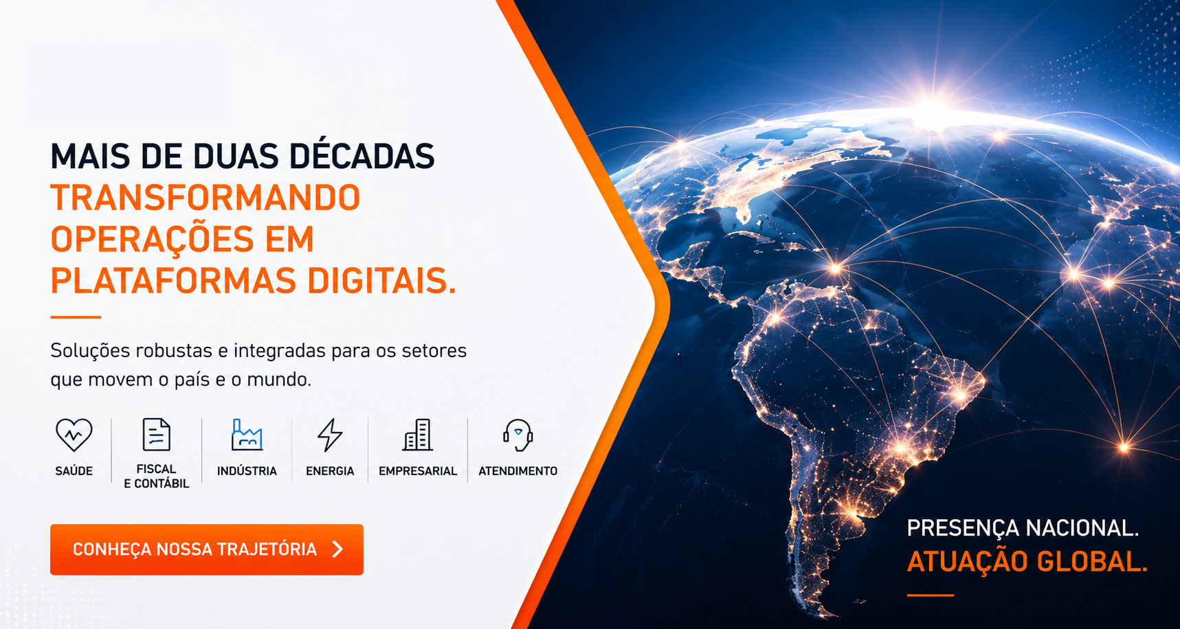 Mais de duas décadas transformando operações em plataformas digitais